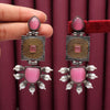 Pink Color Premium Oxidised Earrings (PGSE2599PNK)