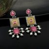 Pink Color Premium Oxidised Earrings (PGSE2599PNK)