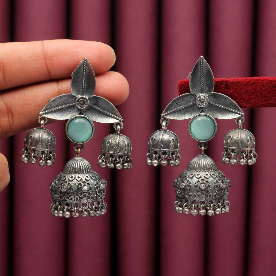 Turquoise Jhumka Earrings – Shasmis