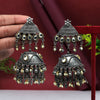 Silver Color Oxidised Big Jhumka Earrings (GSE2615SLV)
