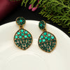 Green Color Oxidised Earrings (GSE2638GRN)