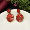Red Color Oxidised Earrings (GSE2638RED)