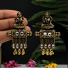 Gold Color Oxidised Earrings (GSE2647GLD)