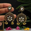 Gold Color Oxidised Earrings (GSE2665GLD)