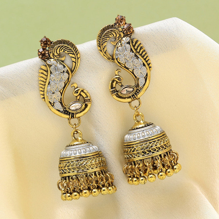 Buy Crunchy Fashion Pink Contemporary Jhumkas - Earrings for Women 14340036  | Myntra