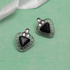 Black Color Monalisa Stone Oxidised Earrings (GSE2829BLK)