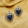 Blue Color Monalisa Stone Oxidised Earrings (GSE2829BLU)
