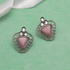 Pink Color Monalisa Stone Oxidised Earrings (GSE2829PNK)
