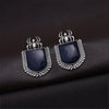 Blue Color Monalisa Stone Oxidised Earrings (GSE2830BLU)