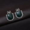 Green Color Monalisa Stone Oxidised Earrings (GSE2830GRN)