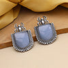 Gray Color Monalisa Stone Oxidised Earrings (GSE2830GRY)