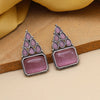 Pink Color Monalisa Stone Oxidised Earrings (GSE2831PNK)