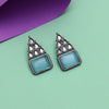 Sky Blue Color Monalisa Stone Oxidised Earrings (GSE2831SBLU)
