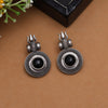 Black Color Monalisa Stone Oxidised Earrings (GSE2832BLK)