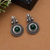 Green Color Monalisa Stone Oxidised Earrings (GSE2832GRN)