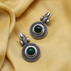 Green Color Monalisa Stone Oxidised Earrings (GSE2832GRN)