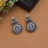 Gray Color Monalisa Stone Oxidised Earrings (GSE2832GRY)