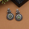 Parrot Green Color Monalisa Stone Oxidised Earrings (GSE2832PGRN)
