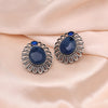 Blue Color Monalisa Stone Oxidised Earrings (GSE2833BLU)