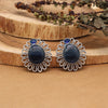 Blue Color Monalisa Stone Oxidised Earrings (GSE2833BLU)