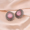 Pink Color Monalisa Stone Oxidised Earrings (GSE2833PNK)