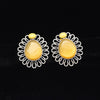 Yellow Color Monalisa Stone Oxidised Earrings (GSE2833YLW)