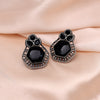Black Color Monalisa Stone Oxidised Earrings (GSE2834BLK)