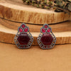 Maroon Color Monalisa Stone Oxidised Earrings (GSE2834MRN)