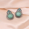 Pista Green Color Monalisa Stone Oxidised Earrings (GSE2834PGRN)