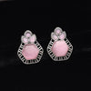 Pink Color Monalisa Stone Oxidised Earrings (GSE2834PNK)