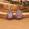 Pink Color Monalisa Stone Oxidised Earrings (GSE2834PNK)