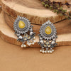 Yellow Color Monalisa Stone Oxidised Earrings (GSE2835YLW)