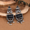 Black Color Monalisa Stone Oxidised Earrings (GSE2836BLK)