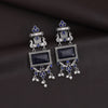 Blue Color Monalisa Stone Oxidised Earrings (GSE2836BLU)