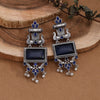 Blue Color Monalisa Stone Oxidised Earrings (GSE2836BLU)