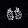 Black Color Lord Radha Krishna Monalisa Stone Oxidised Earrings (GSE2837BLK)