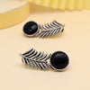Black Color Monalisa Stone Oxidised Earrings (GSE2838BLK)