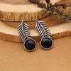 Black Color Monalisa Stone Oxidised Earrings (GSE2838BLK)