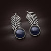 Blue Color Monalisa Stone Oxidised Earrings (GSE2838BLU)
