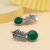 Green Color Monalisa Stone Oxidised Earrings (GSE2838GRN)