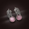 Pink Color Monalisa Stone Oxidised Earrings (GSE2838PNK)