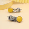 Yellow Color Monalisa Stone Oxidised Earrings (GSE2838YLW)