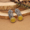 Yellow Color Monalisa Stone Oxidised Earrings (GSE2838YLW)