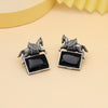 Black Color Monalisa Stone Oxidised Earrings (GSE2839BLK)