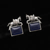 Blue Color Monalisa Stone Oxidised Earrings (GSE2839BLU)