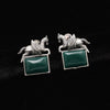 Green Color Monalisa Stone Oxidised Earrings (GSE2839GRN)