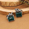 Green Color Monalisa Stone Oxidised Earrings (GSE2839GRN)