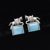 Sky Blue Color Monalisa Stone Oxidised Earrings (GSE2839SBLU)