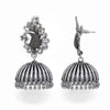 Bollywood Style Peacock Inspired Silver Tone Oxidised Metal Beads Jhumka Brass Earrings for Girls (GSE306SLV)