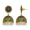 Wedding Collection Traditional Oxidised German Gold Plated Handmade Jhumka Brass Earrings (GSE352GLD)